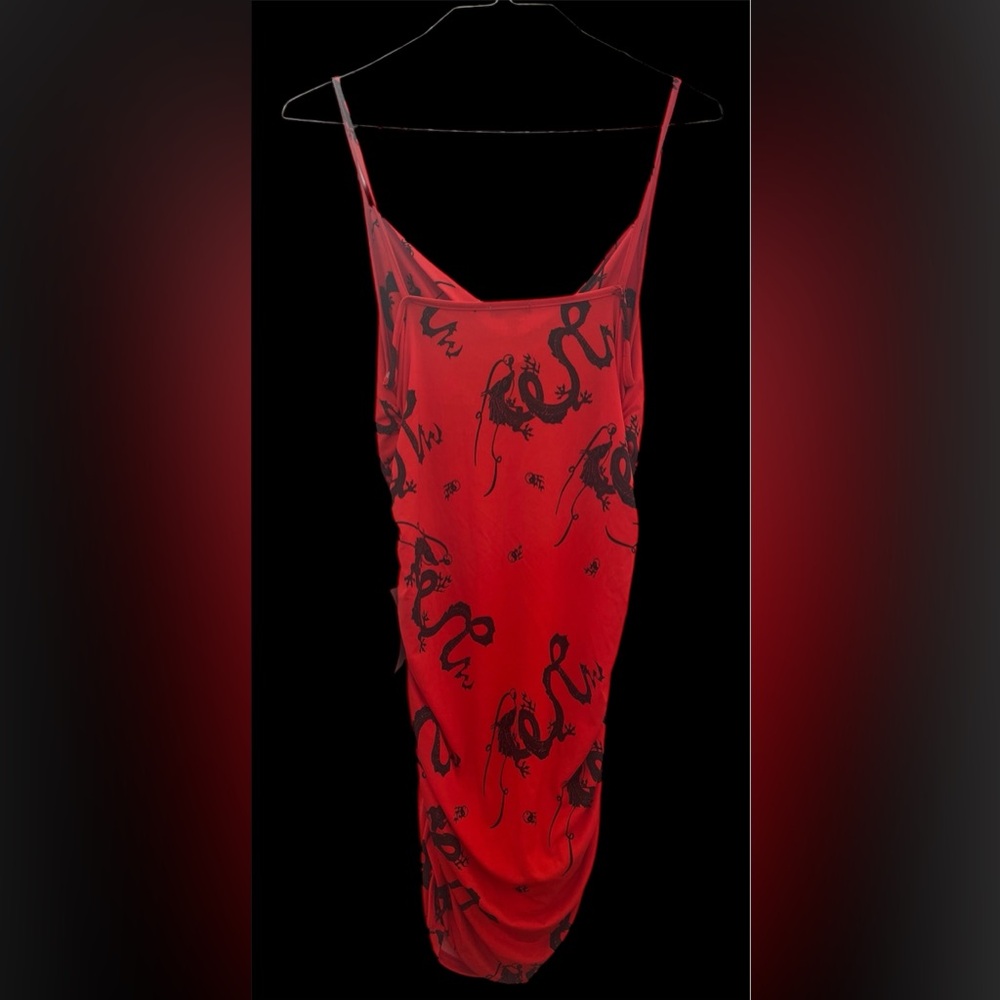 NWT J for Justify Size L Red Ruched Dress. - Picture 5 of 8